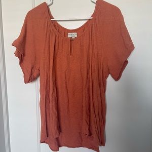Madewell Texture and Thread Ruffle Sleeve Top Size Large